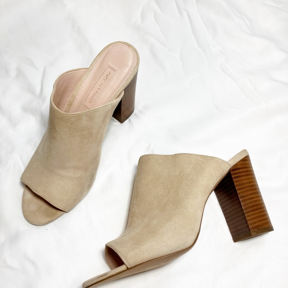🔥Avec Les Filles tan suede slip on sandals sz9